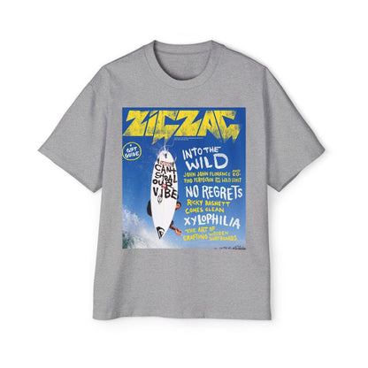Surf Poster Graphic Tee — "Into the Wild / No Regrets" Oversized Men’s T‑Shirt