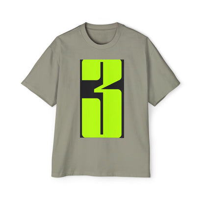 Oversized Tee — Neon Abstract '3' Graphic