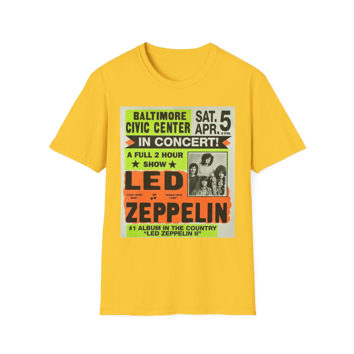 Retro Concert Tee - Led Zeppelin Vintage Style T-Shirt, Music Lovers Gift, Unisex Graphic Tee, Nostalgic Band Shirt, Rock Concert Wear