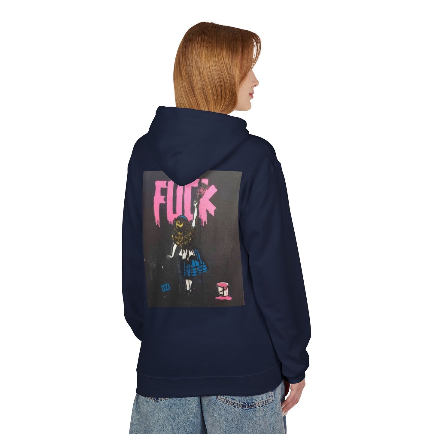 Street Art Inspired Unisex Fleece Hoodie - Bold Design for Creative Souls