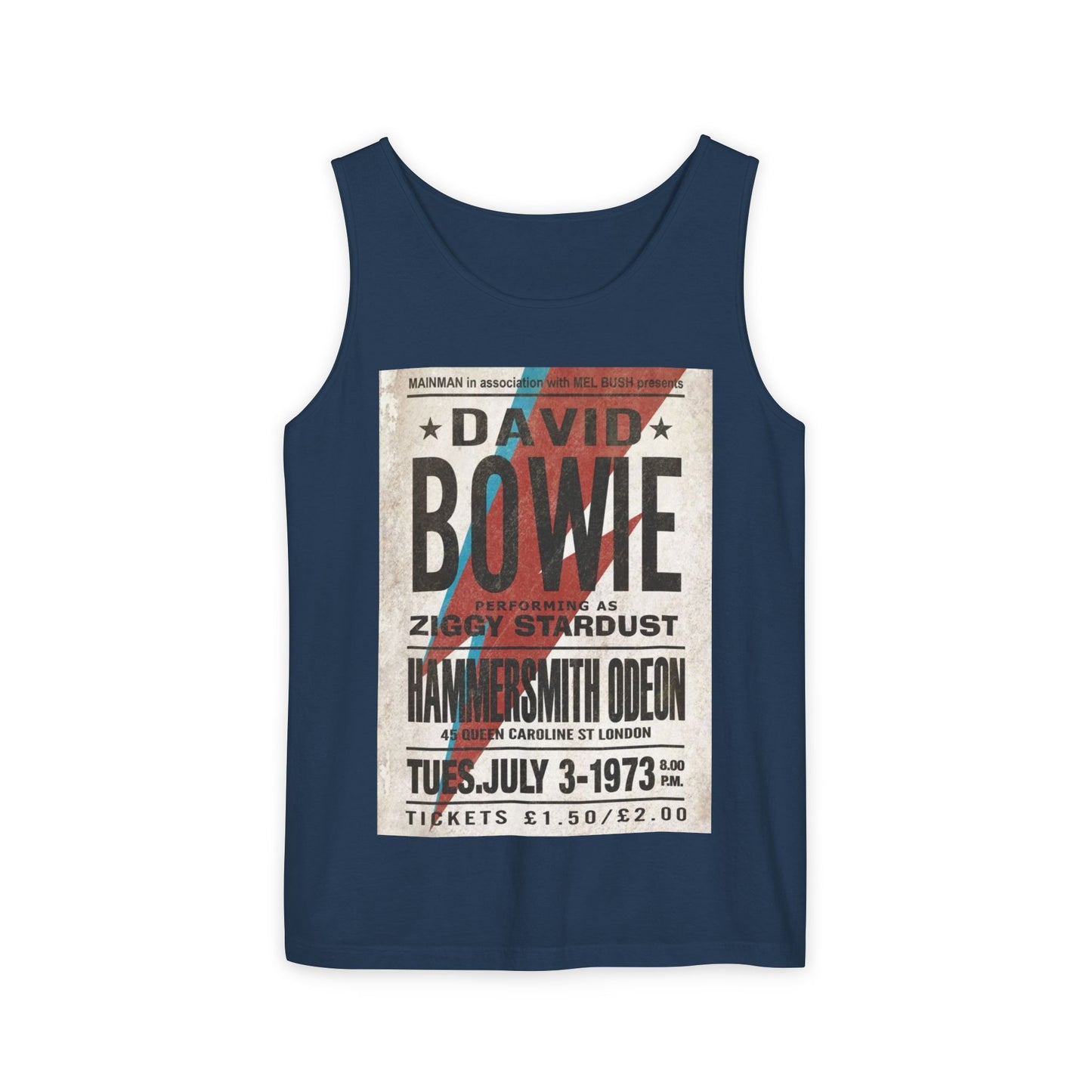 Vintage David Bowie Tank Top - Unisex Garment-Dyed Style