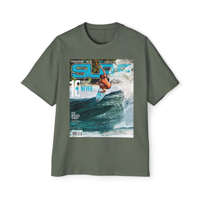 Surf Magazine Graphic Tee — Vintage Surfer Print Oversized T-Shirt