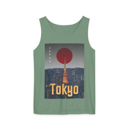 Tokyo Vintage Poster Tank — Japan Cityscape Graphic Tank Top