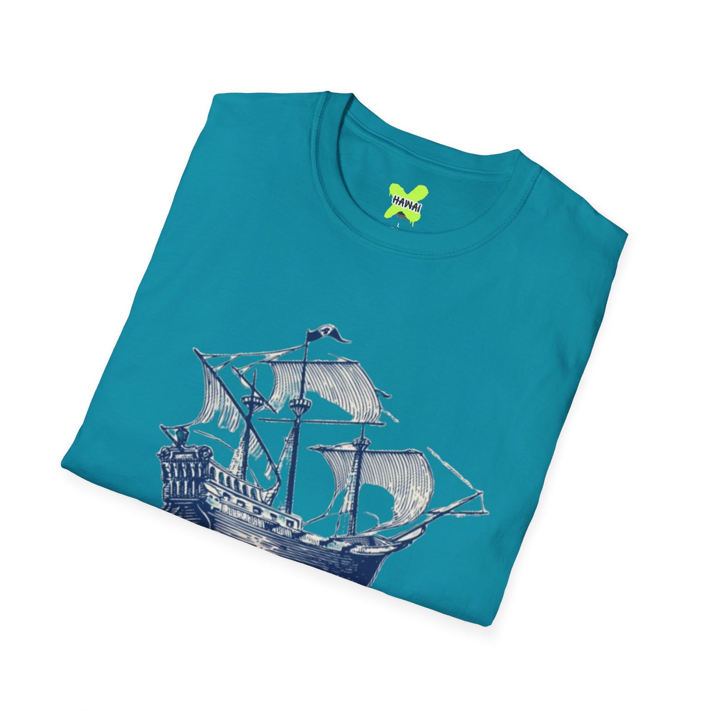 Nautical Adventure Unisex Softstyle T-Shirt - Pirate Ship Design