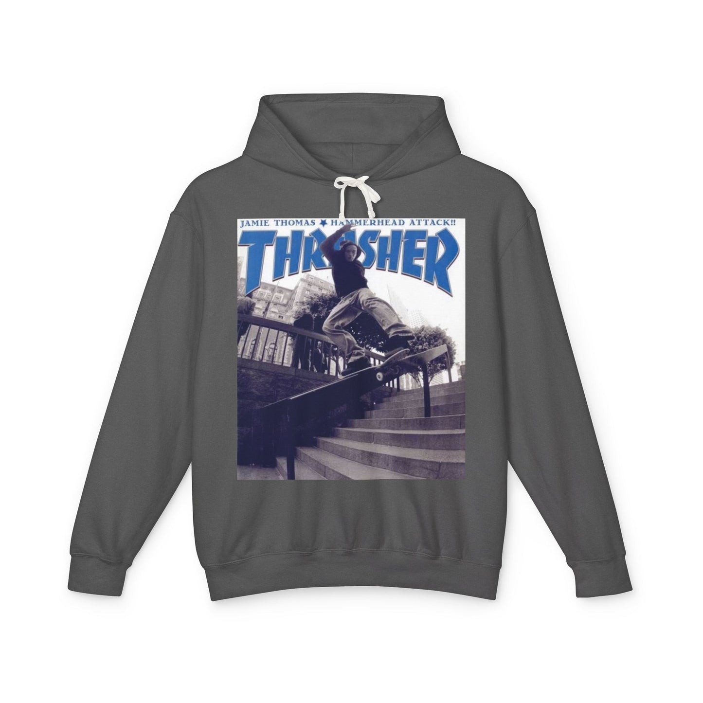 Skateboarder Graphic Hoodie, Unisex Sweatshirt, Thrasher Inspired Apparel, Casual Wear, Gift for Skaters