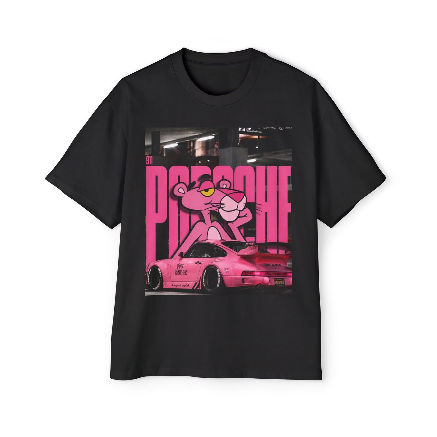Pink Panther Streetwear Tee — Retro Racing Graphic Shirt