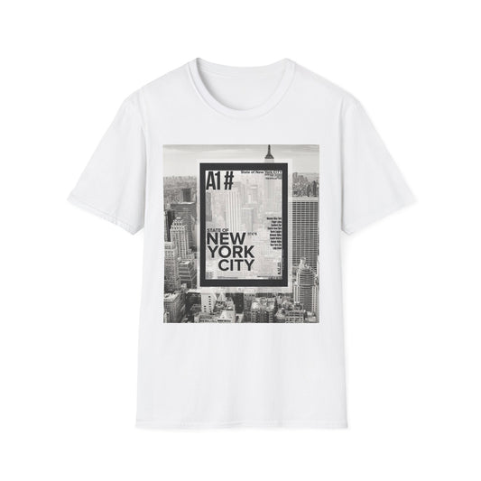 NYC Graphic Unisex Softstyle T-Shirt | Casual Wear, Street Style, Unique Gift, Travel Souvenir, City Life