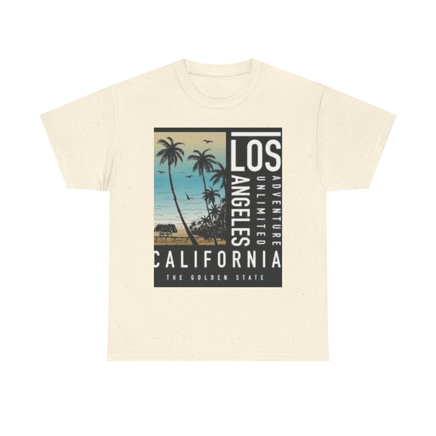 California Adventure Unisex Heavy Cotton Tee, Summer Style Shirt, Beach Vacation Top, Los Angeles Gift, Travel Apparel