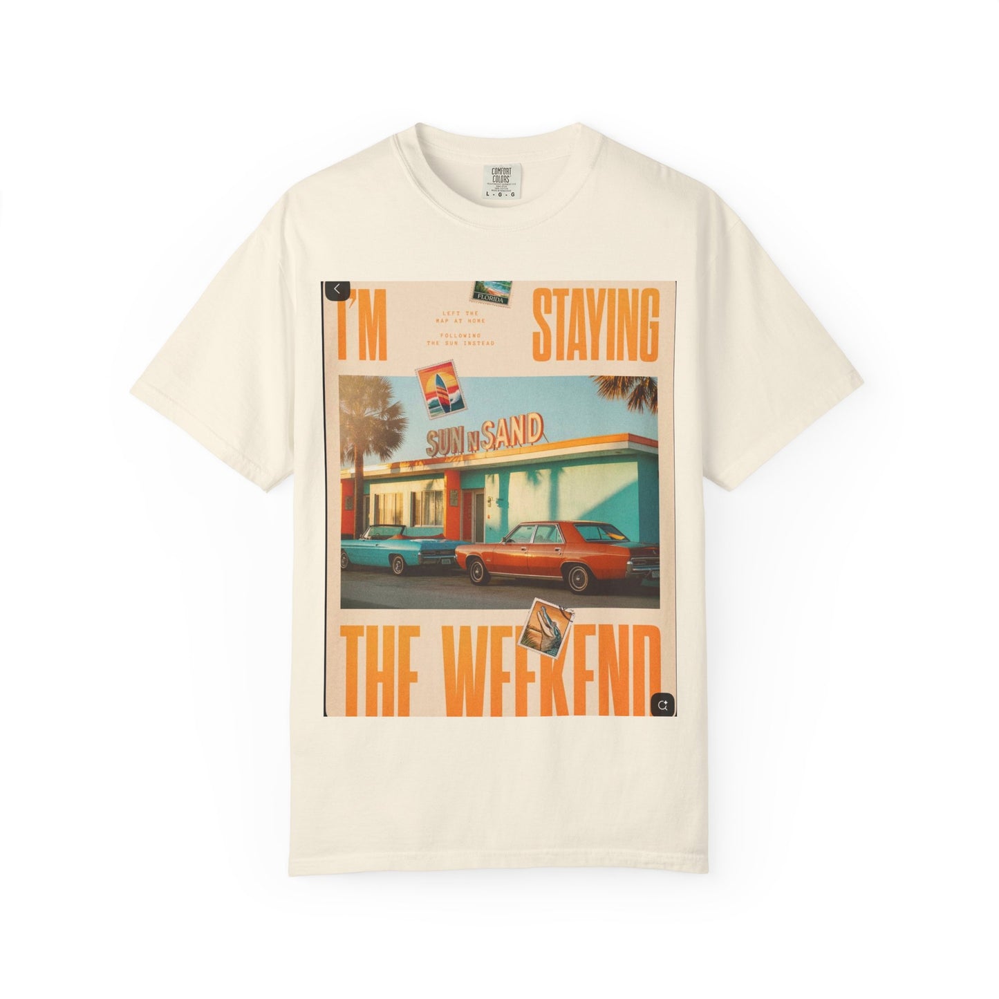 Weekend Staycation Vintage T-Shirt — "I'm Staying the Weekend" Retro Diner Design