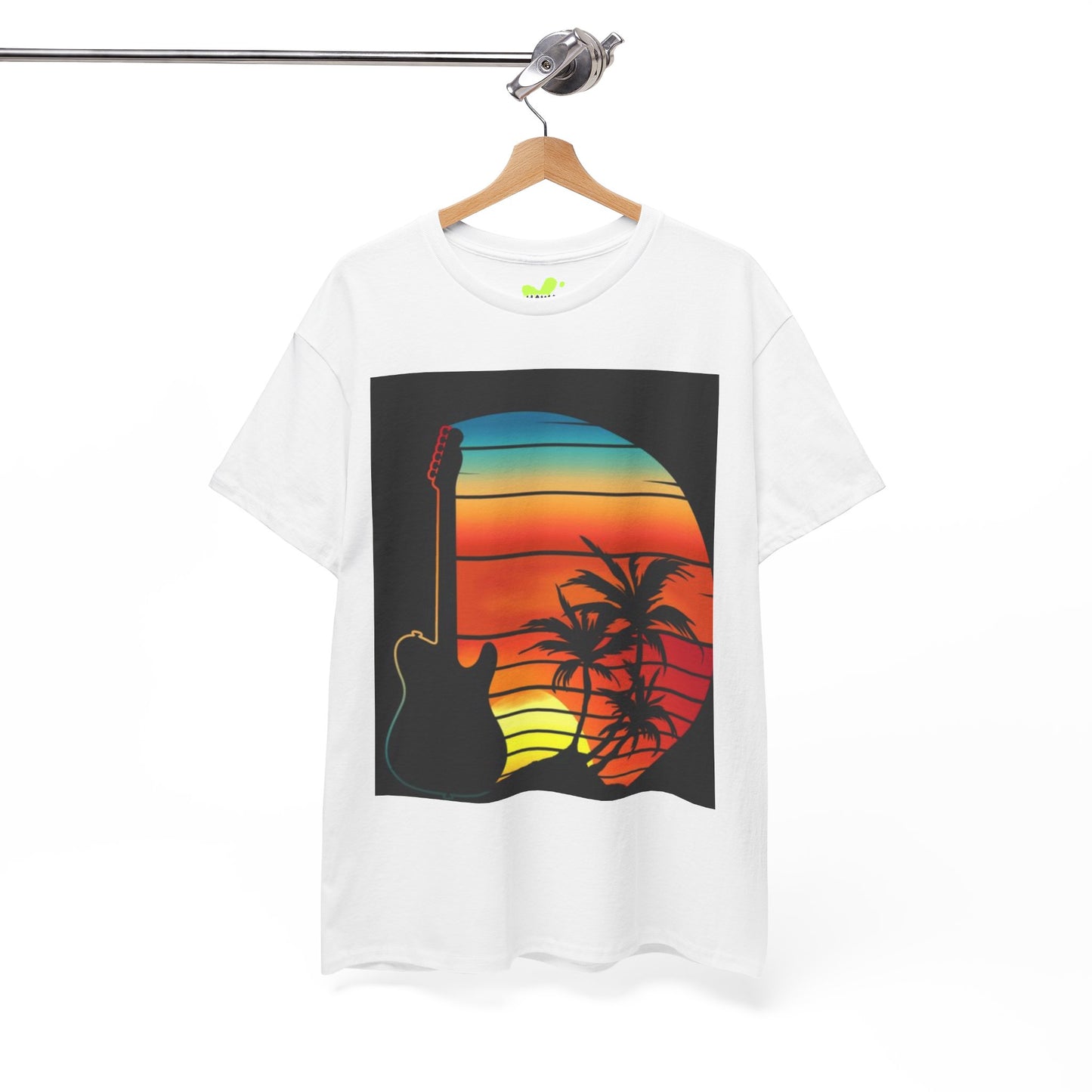 Sunset Guitar Vibe Unisex Heavy Cotton Tee