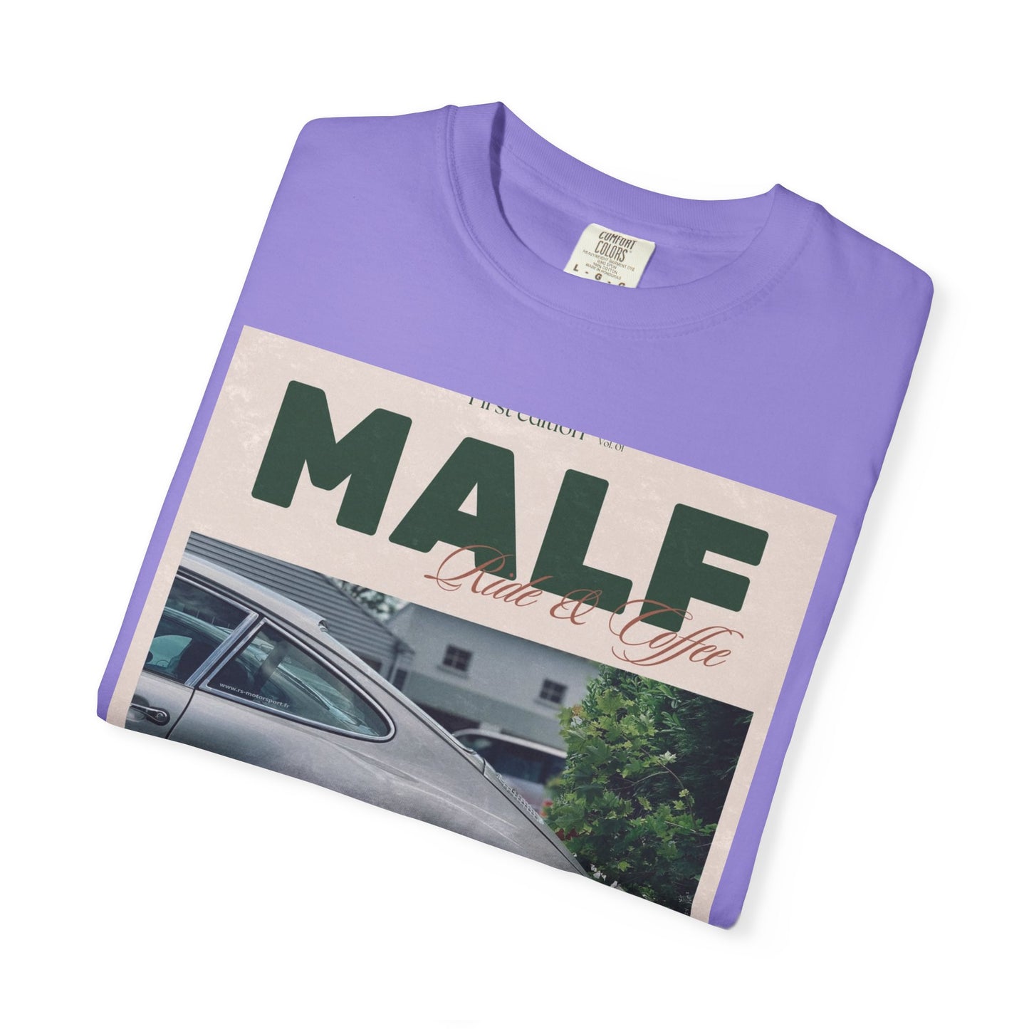 Vintage Porsche Photo Tee — "MALF Live to Ride" Graphic T-Shirt