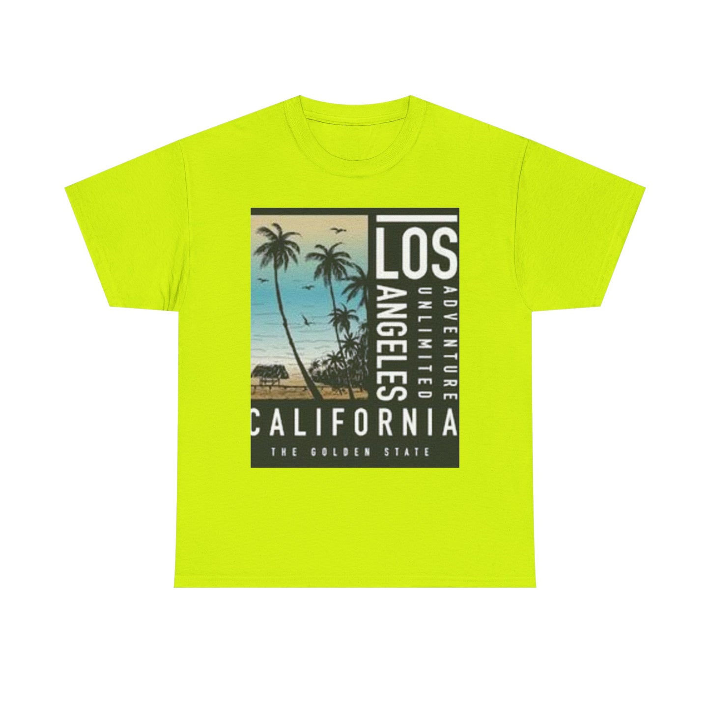 California Adventure Unisex Heavy Cotton Tee, Summer Style Shirt, Beach Vacation Top, Los Angeles Gift, Travel Apparel