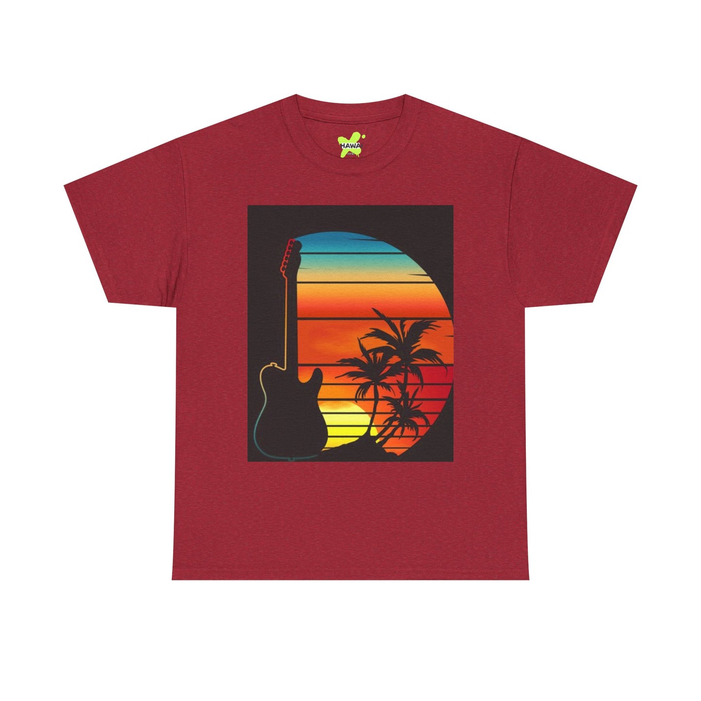 Sunset Guitar Vibe Unisex Heavy Cotton Tee