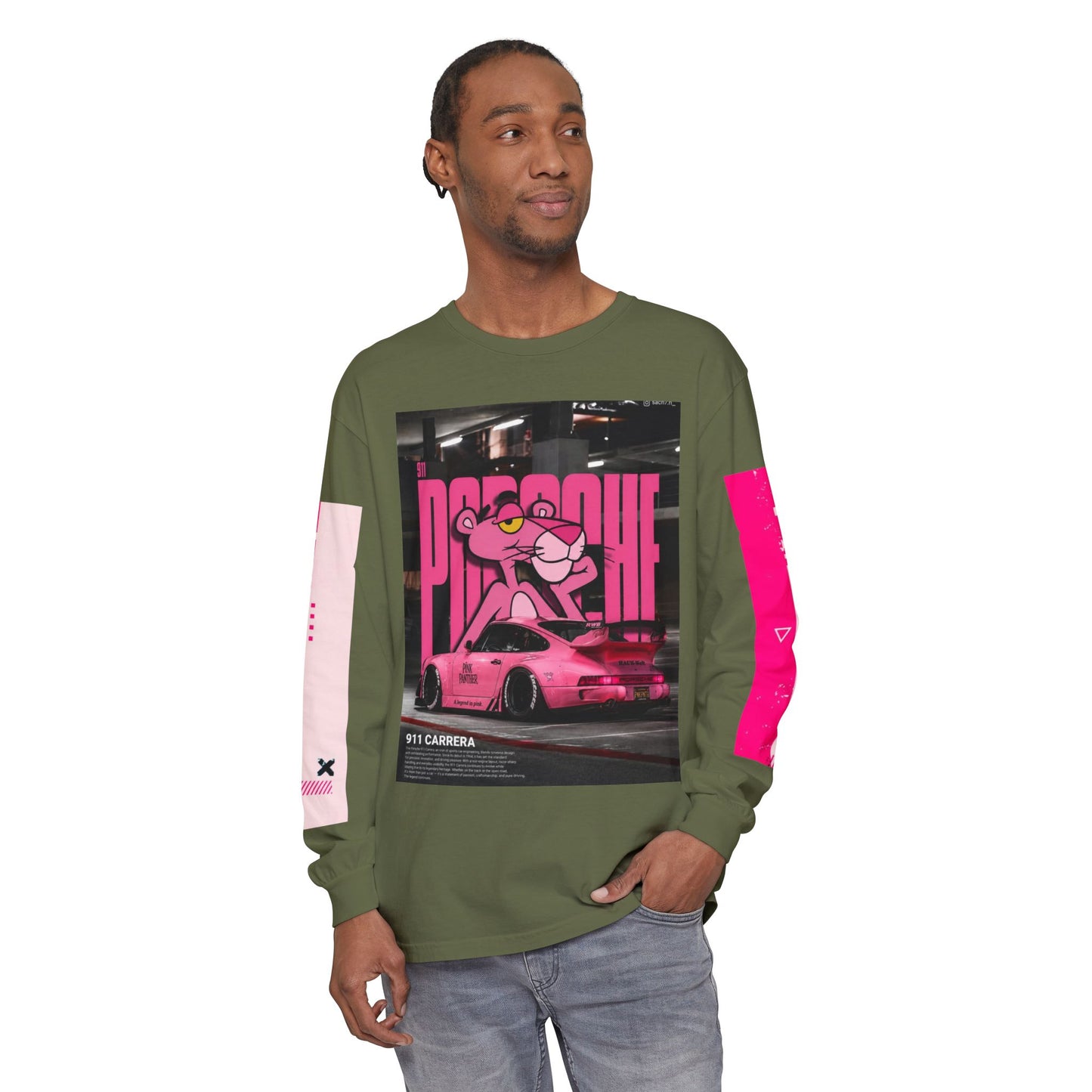 Pink Panther Porsche Long Sleeve T-Shirt