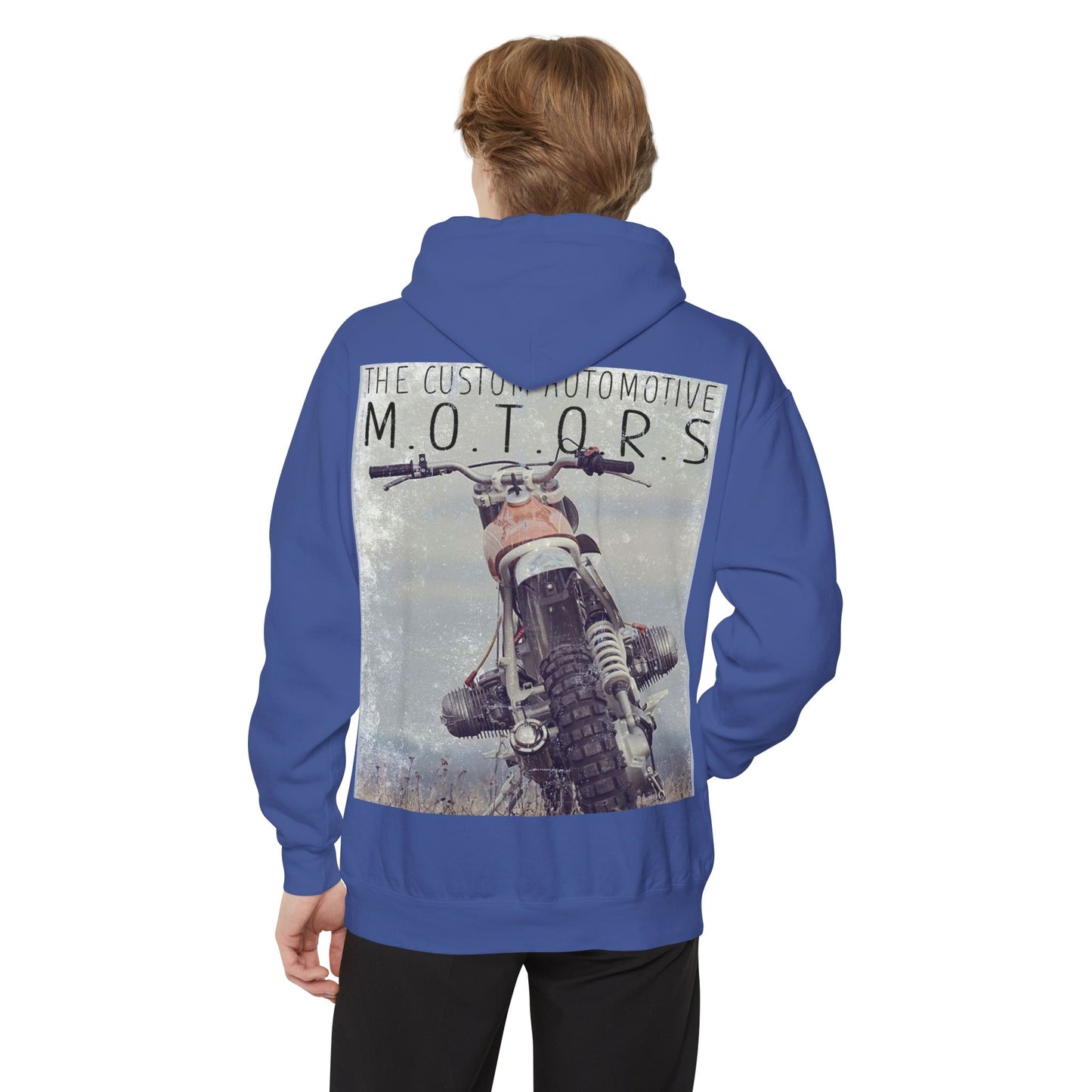 White Hoodie with Retro Skate Sticker Graphic — Vintage Skateboard Design