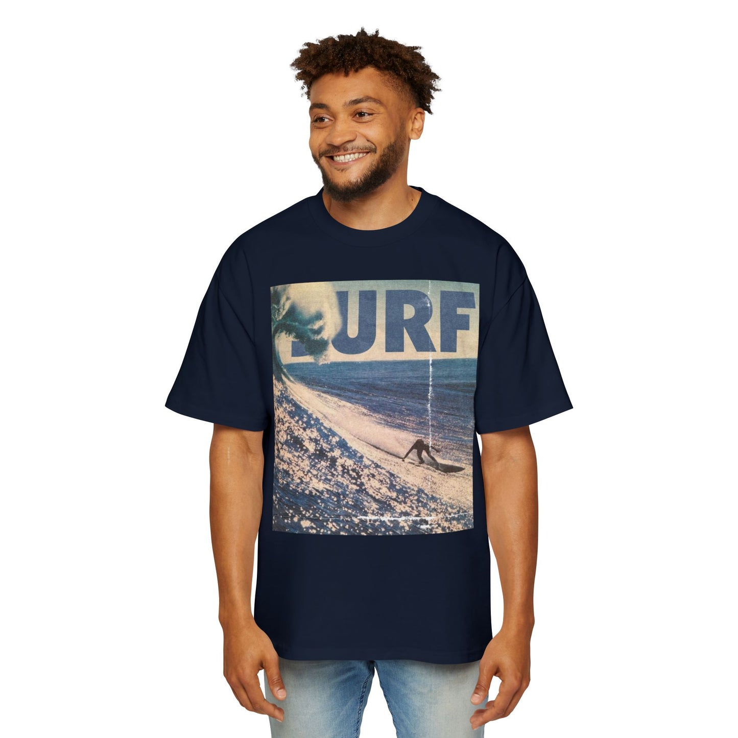 Surf Vintage Photo Tee — Men's Oversized Surf Graphic T-Shirt