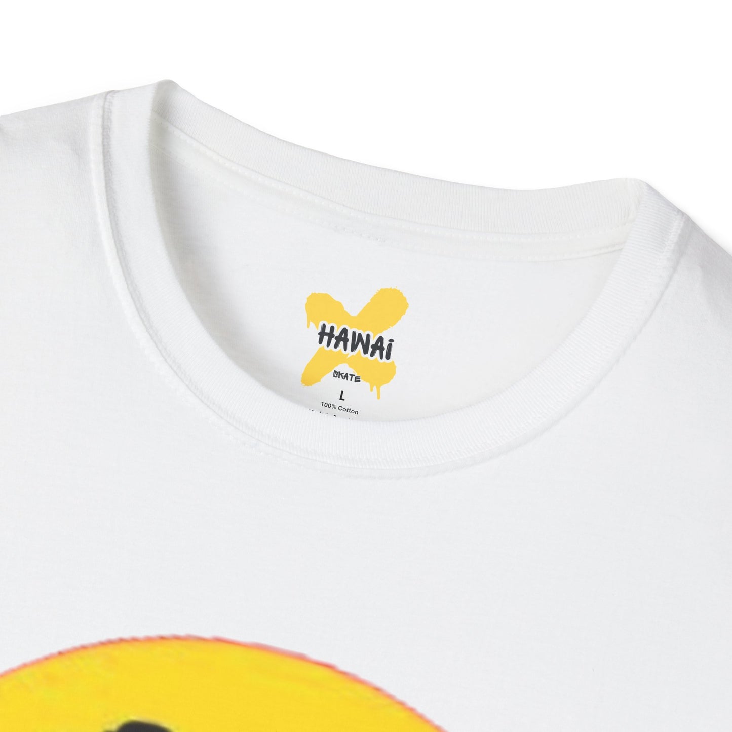 Happy Vibes Unisex Softstyle T-Shirt - Smiley Face with Headphones