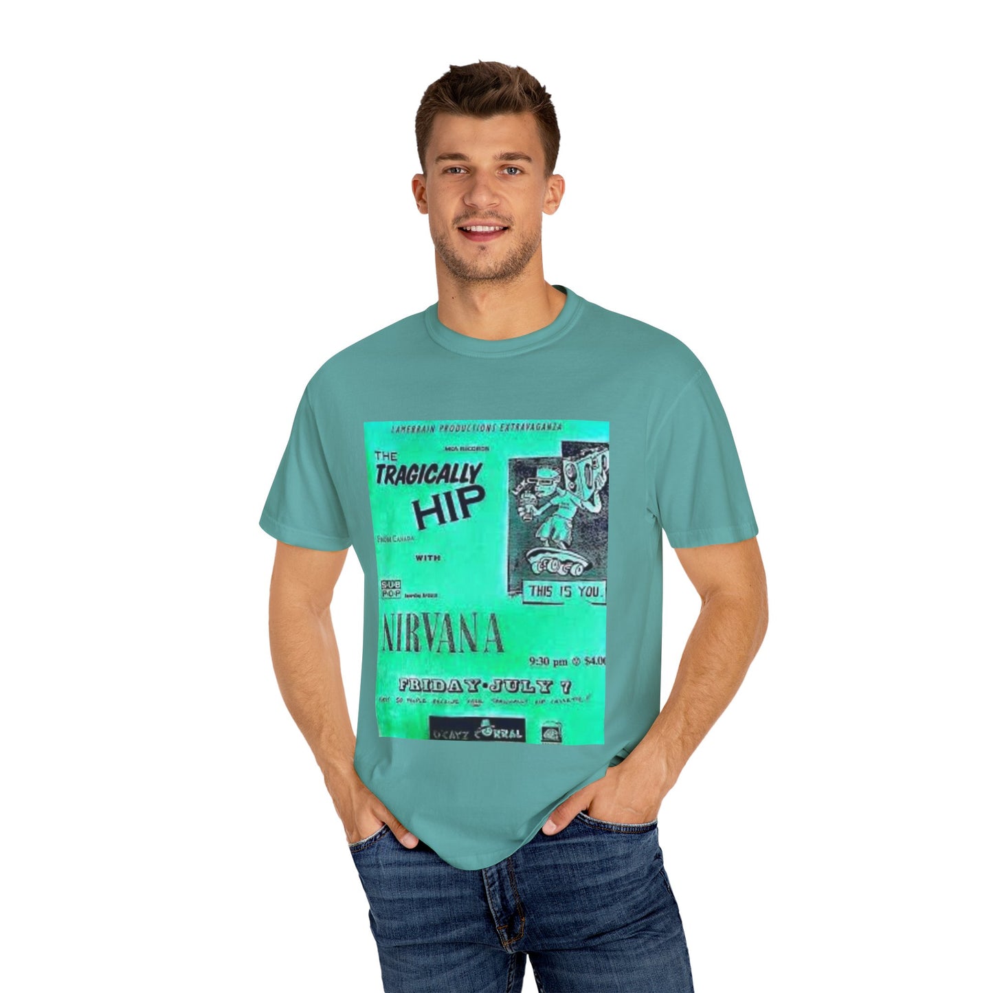 Retro Band Graphic T-Shirt - Nirvana & Tragically Hip Design