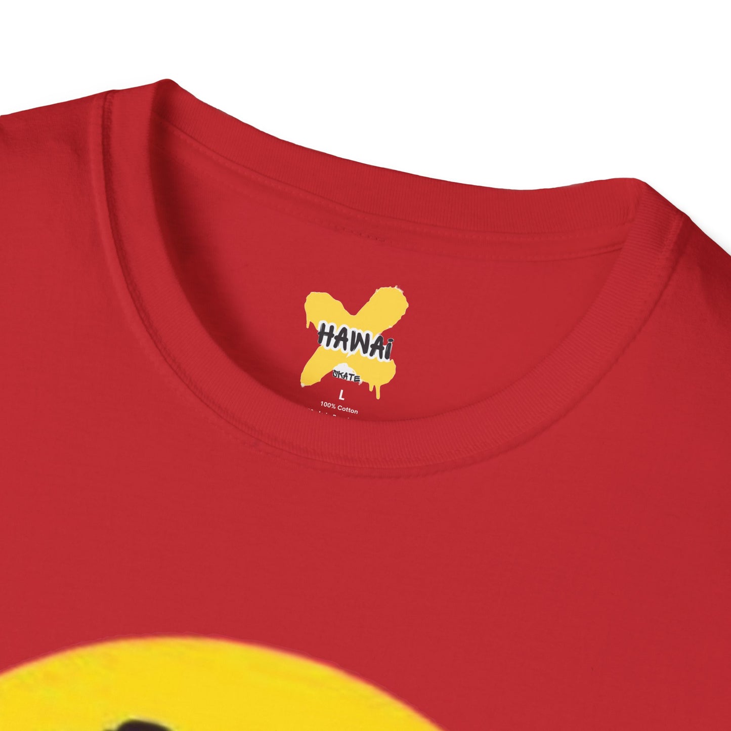 Happy Vibes Unisex Softstyle T-Shirt - Smiley Face with Headphones