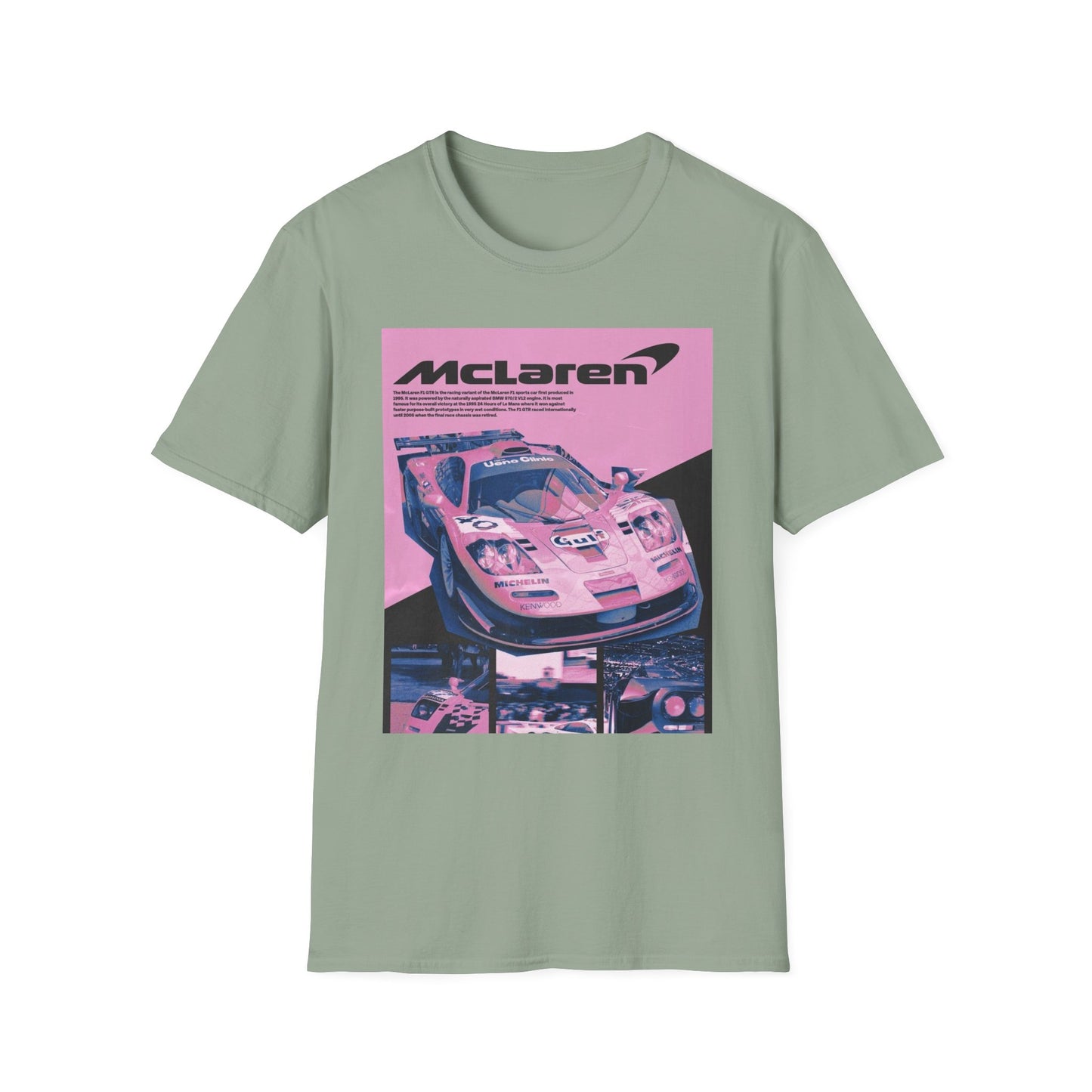 Retro McLaren Racing T-Shirt - Unisex Softstyle Tee for Car Enthusiasts