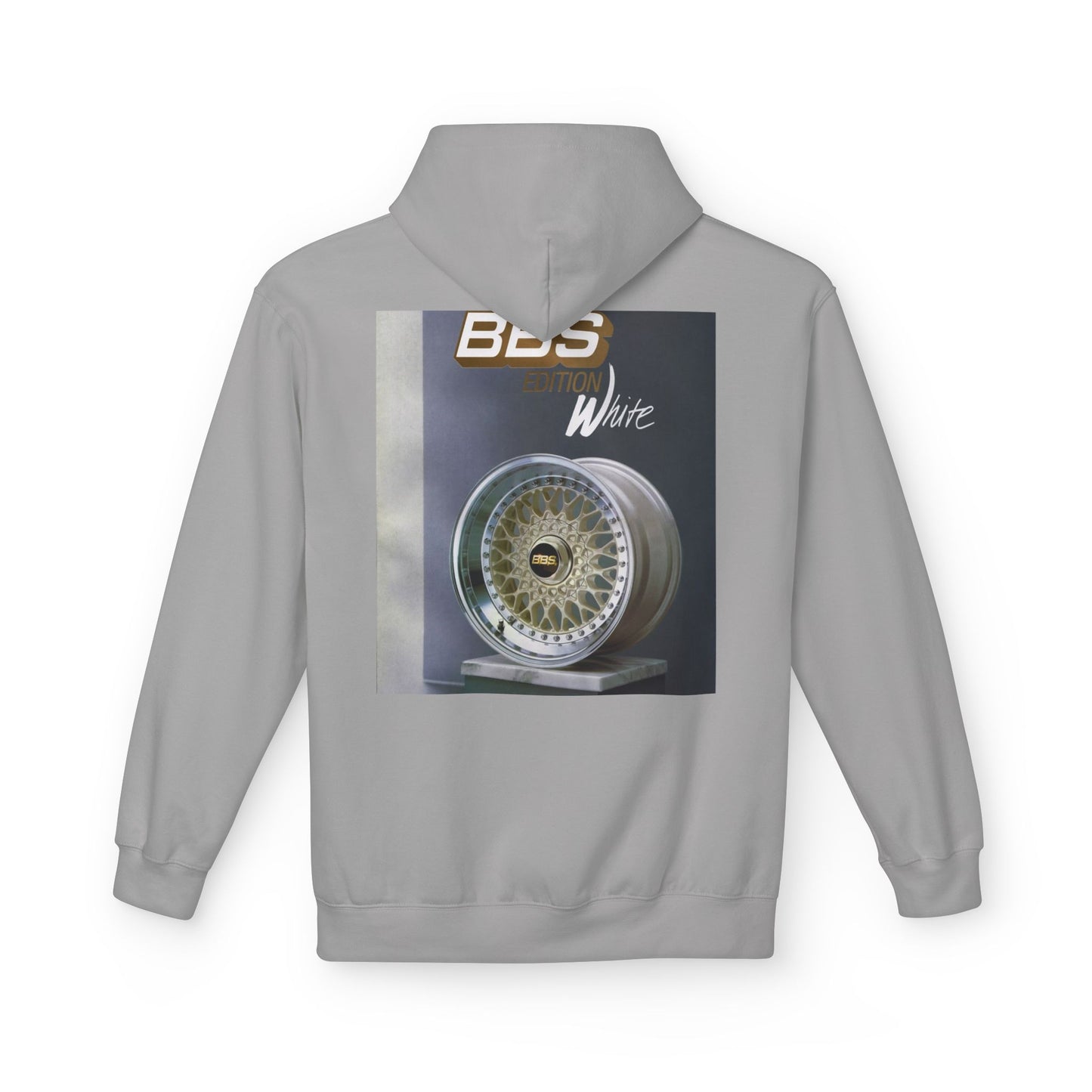 BBS Edition White Hoodie | Unisex Softstyle Fleece + Trendy Car Enthusiast Design