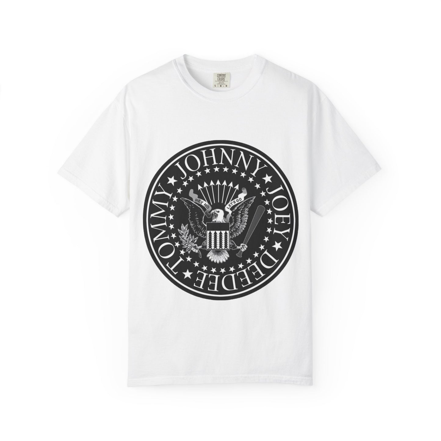 Vintage-Inspired Unisex Garment-Dyed T-Shirt with Rock Band Logo