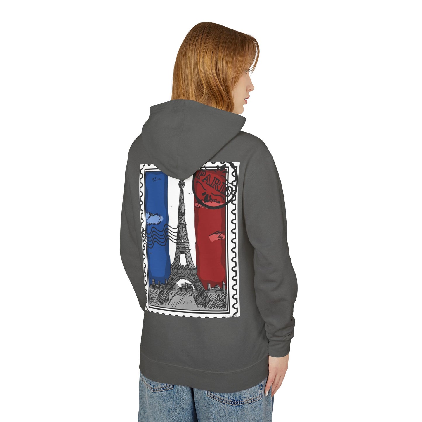 Paris Postcard Lightweight Hoodie for Travelers