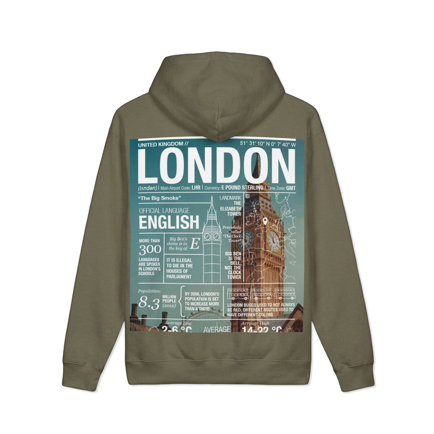 London Big Ben Hoodie – Vintage Travel Graphic Pullover