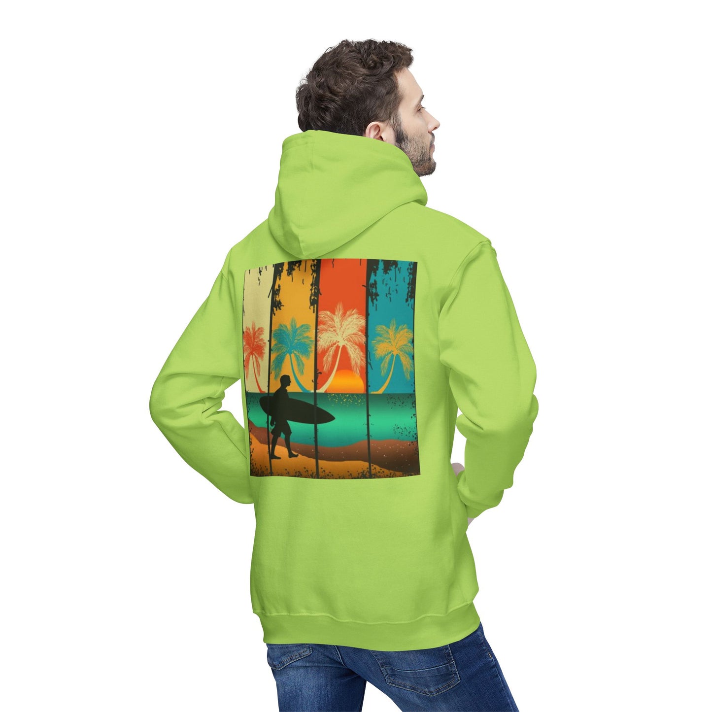 Vintage Surf Paradise Unisex Hooded Sweatshirt