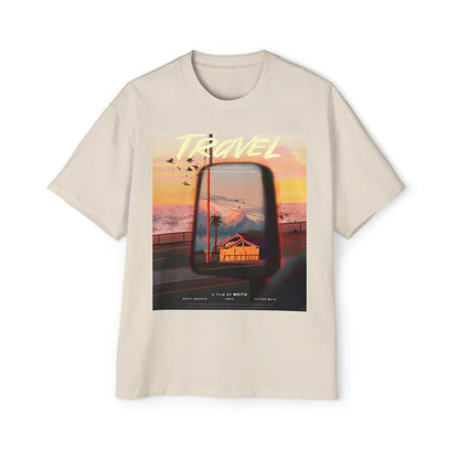 Travel Sunset Tee — Retro Roadside Mirror Graphic T-Shirt