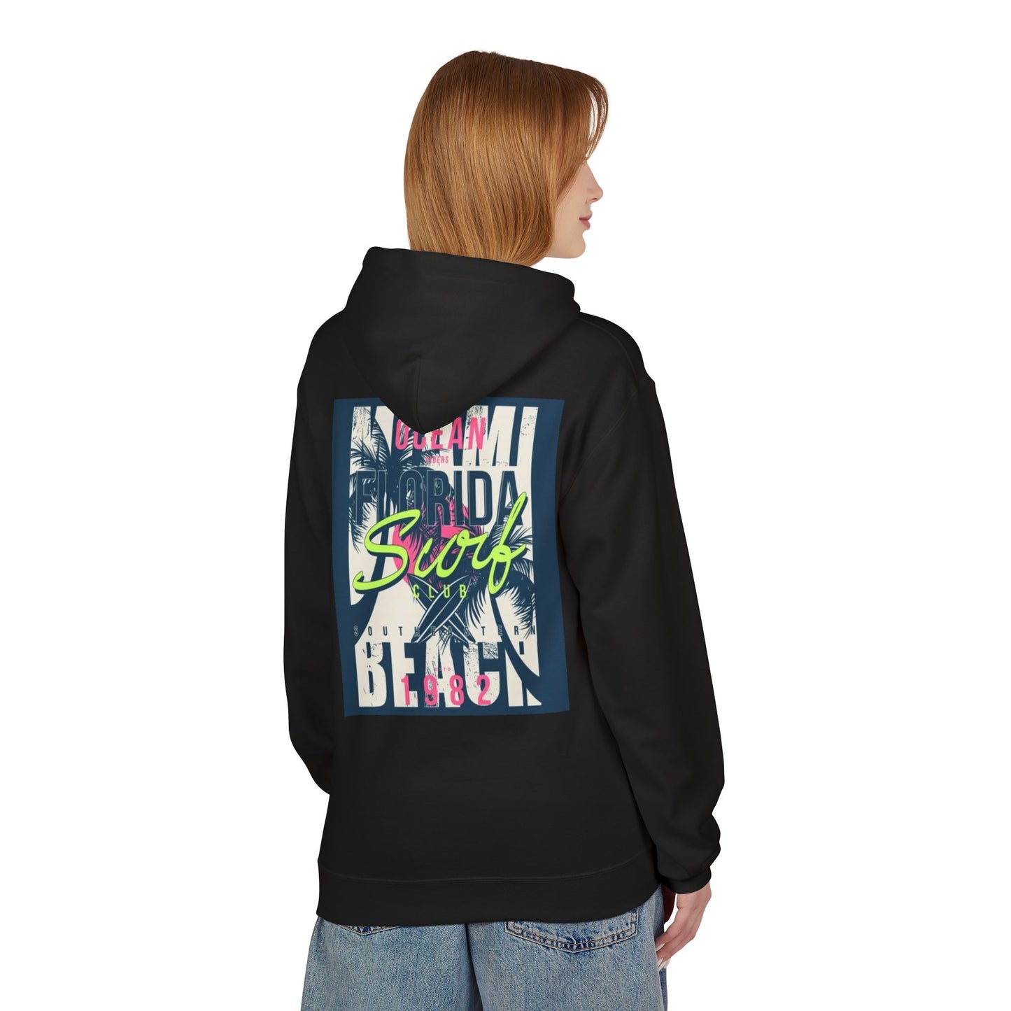 Retro Florida Beach Hoodie - Unisex Softstyle Fleece for Summer Vibes