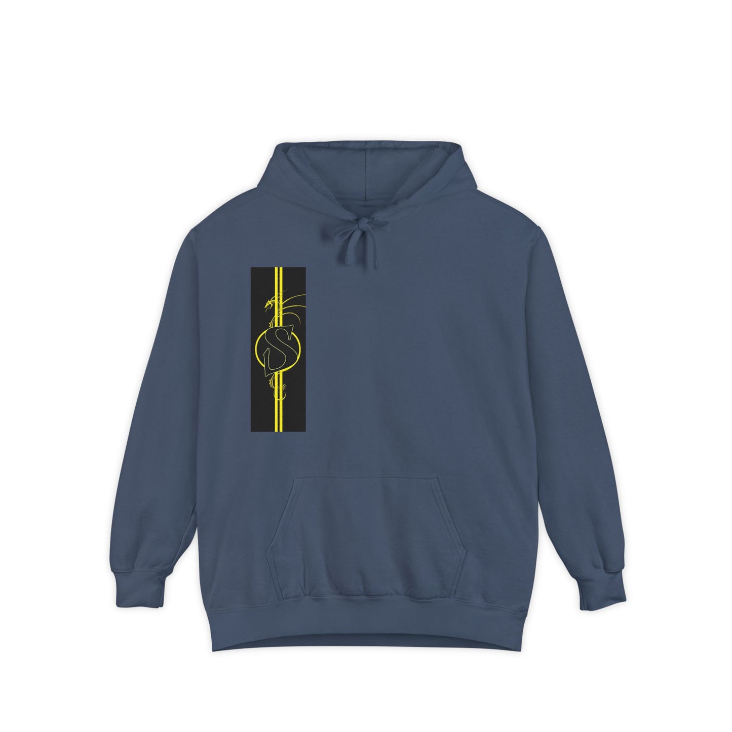 Volleyball Stripe Hoodie — Retro Yellow & Black Volleyball Design