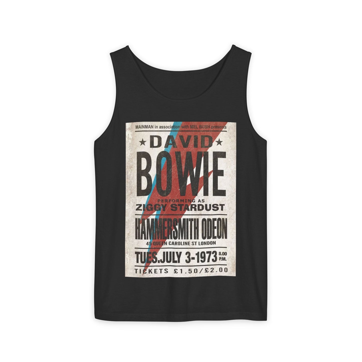 Vintage David Bowie Tank Top - Unisex Garment-Dyed Style