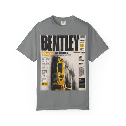 Bentley Continental GT Newspaper Graphic T‑Shirt — Vintage Racing Poster Tee