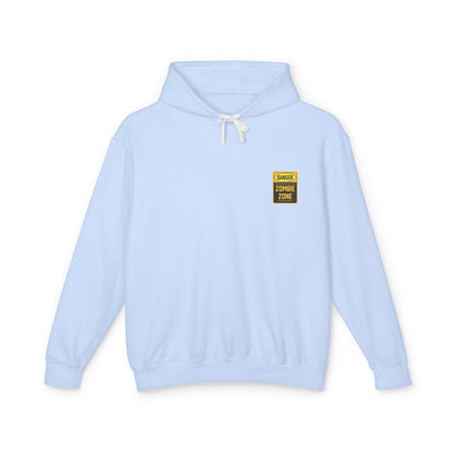 Unisex Zombie Zone Hooded Sweatshirt - Danger Sign Design