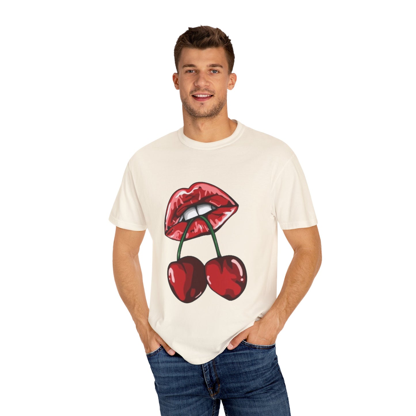 Retro Cherry Lips Unisex T-shirt - Trendy Graphic Tee