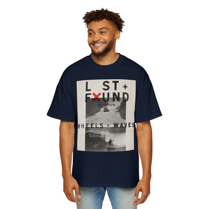 Lost & Found 'Wheels + Waves' Graphic Tee — Oversized Men's Surf Skate Shirt