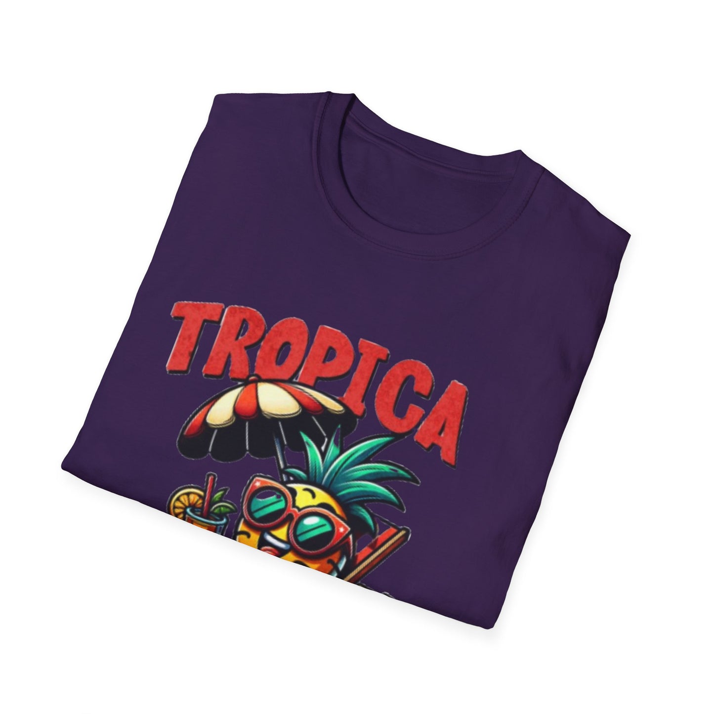 Tropical Vibes Unisex Softstyle T-Shirt - Fun Pineapple Design