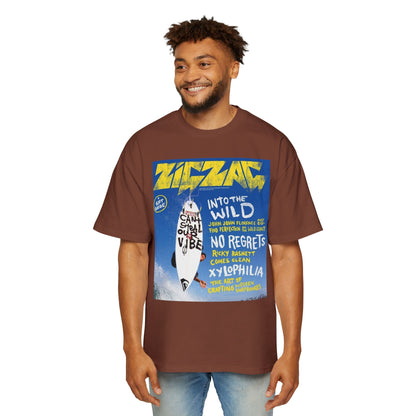 Surf Poster Graphic Tee — "Into the Wild / No Regrets" Oversized Men’s T‑Shirt