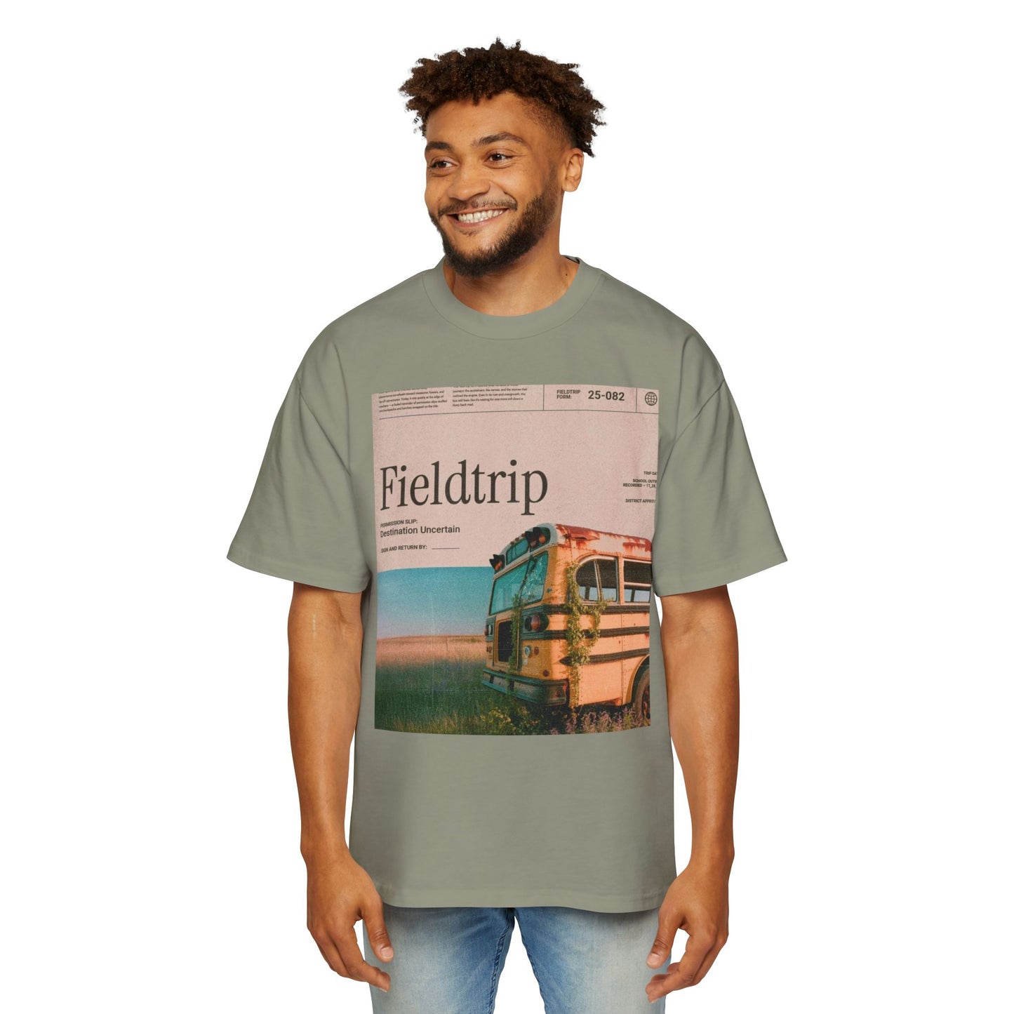 Fieldtrip Graphic Tee — Vintage School Bus Photo Print