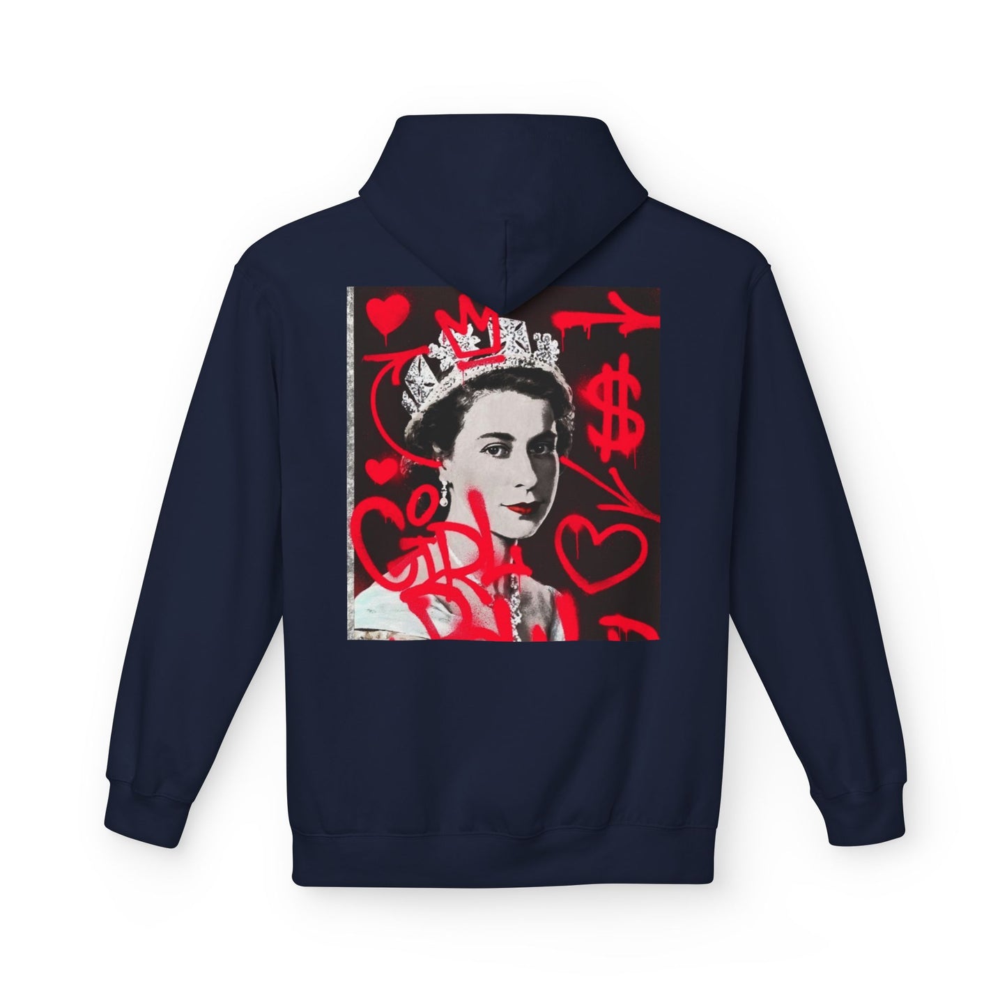 Queen Inspired Graphic Fleece Hoodie - Unisex Midweight, Cozy Apparel for Art Lovers