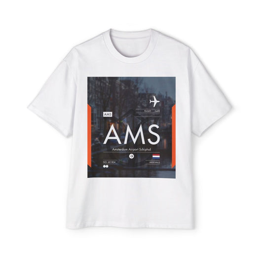 AMS Amsterdam Airport Tee — Travel-Inspired Graphic T-Shirt
