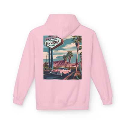 Retro Las Vegas Fleece Hoodie - Unisex Midweight Sweatshirt