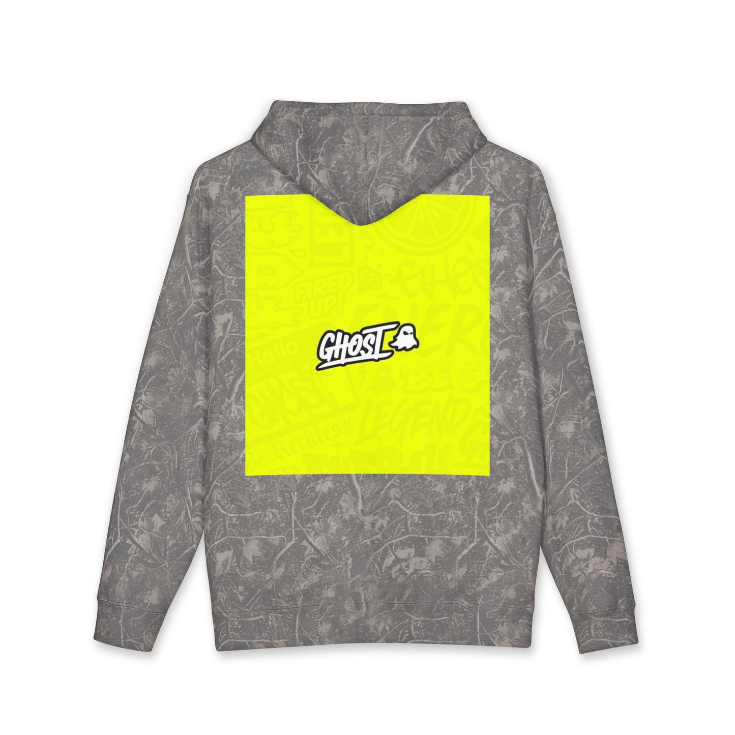 Realist Ghost Hoodie — Neon Yellow Graphic Pullover