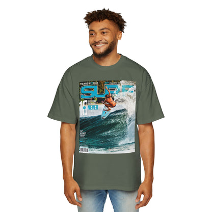 Surf Magazine Graphic Tee — Vintage Surfer Print Oversized T-Shirt