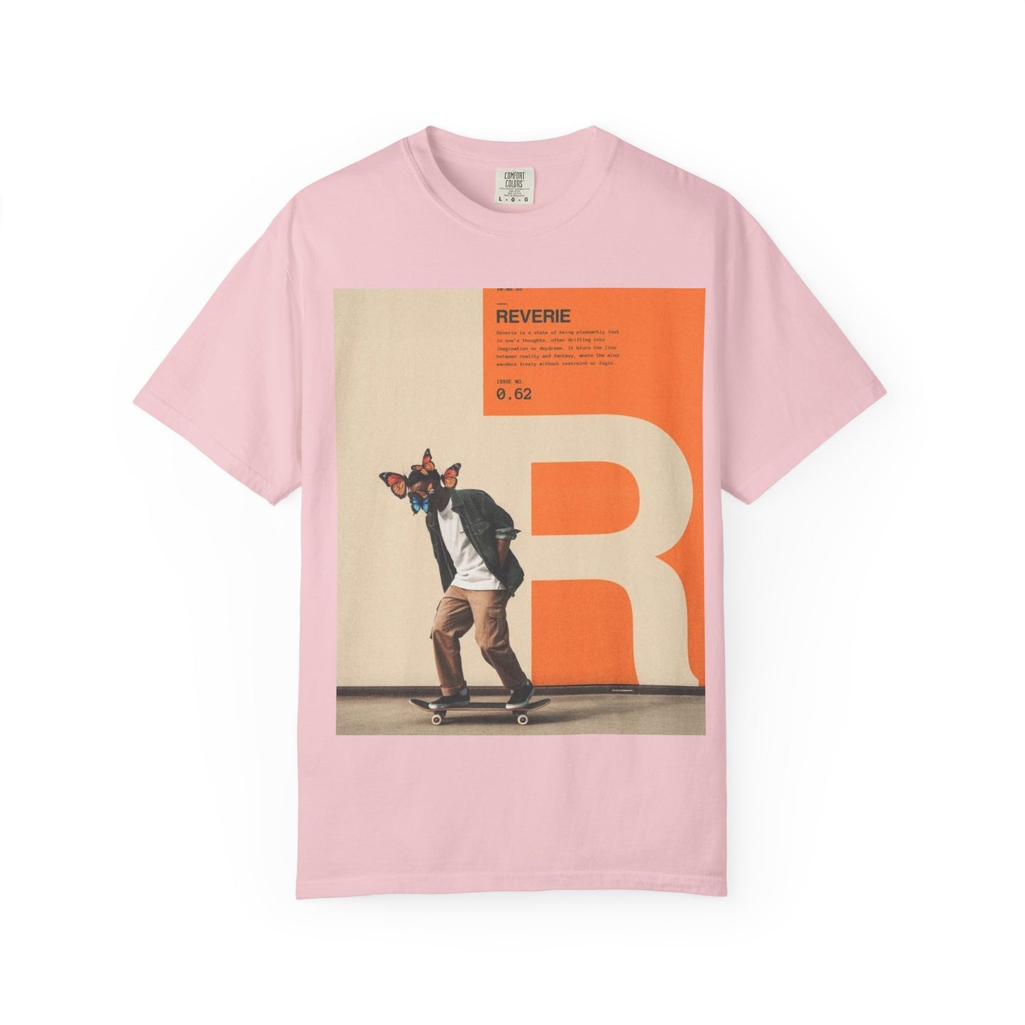 Reverie Skateboard Graphic T‑Shirt — Vintage R Letter Streetwear Tee