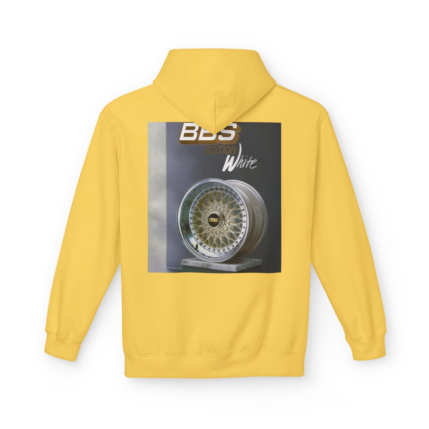 BBS Edition White Hoodie | Unisex Softstyle Fleece + Trendy Car Enthusiast Design