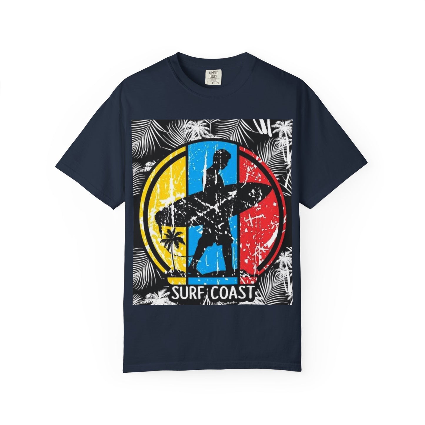 Surf Coast Unisex Garment-Dyed T-shirt - Retro Beach Vibes, Summer Essential, Surfing Gift, Casual Wear, Vacation Style