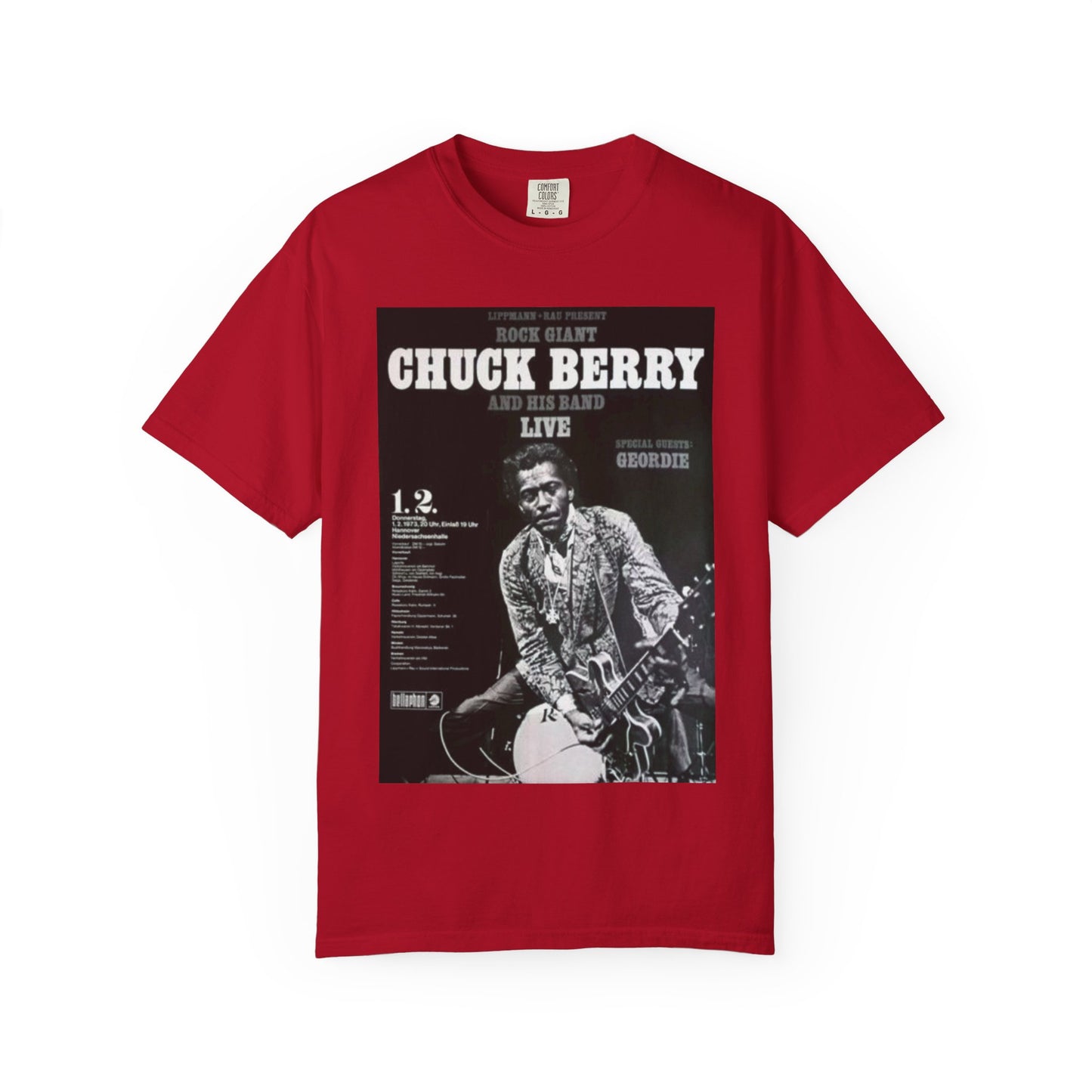 Retro Chuck Berry Live T-Shirt - Unisex Garment-Dyed Tee
