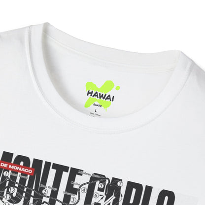 Monte Carlo Racing Graphic T-Shirt - Unisex Softstyle Tee for Car Enthusiasts